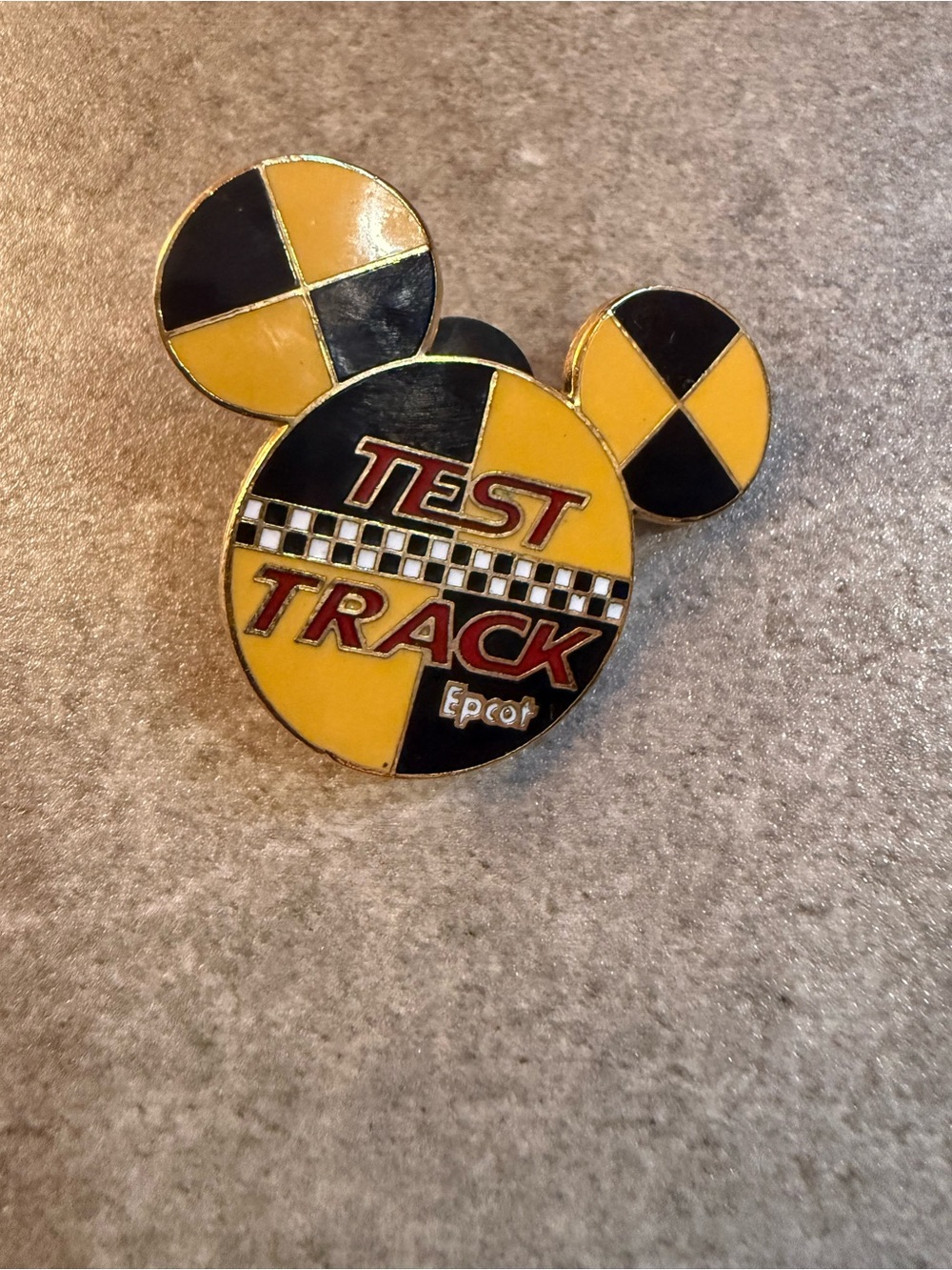 Disney Test Track Mickey Enamel Pin - Yellow & Black